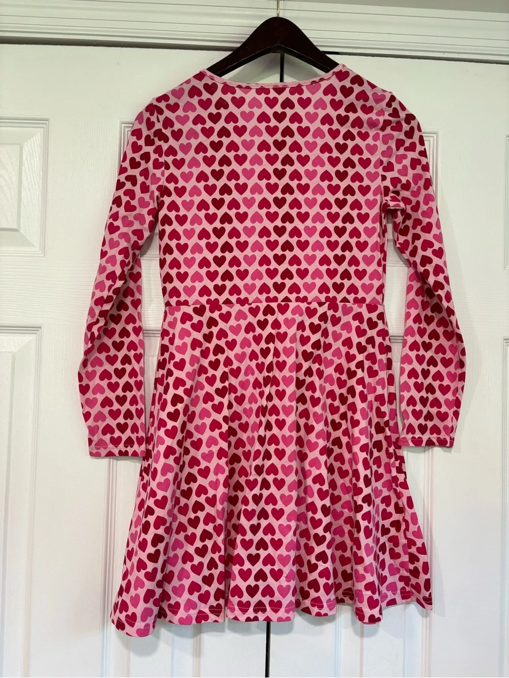 Children’s Place Girls' Pink Heart-Print Long Sleeve Skater Dress Size XL 14 - Picture 5 of 5